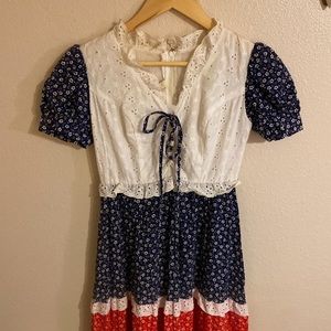 SOLD 🚫 Vintage Peasant Maxi Dress 🍄🌾👒❤️‍🩹